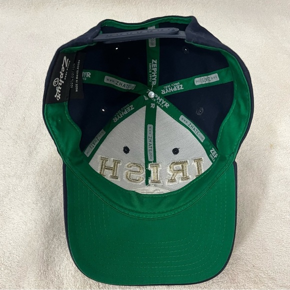 Notre Dame Irish Adjustable Snap Back Navy Blue & Gold Ball Ball Cap - Picture 6 of 15